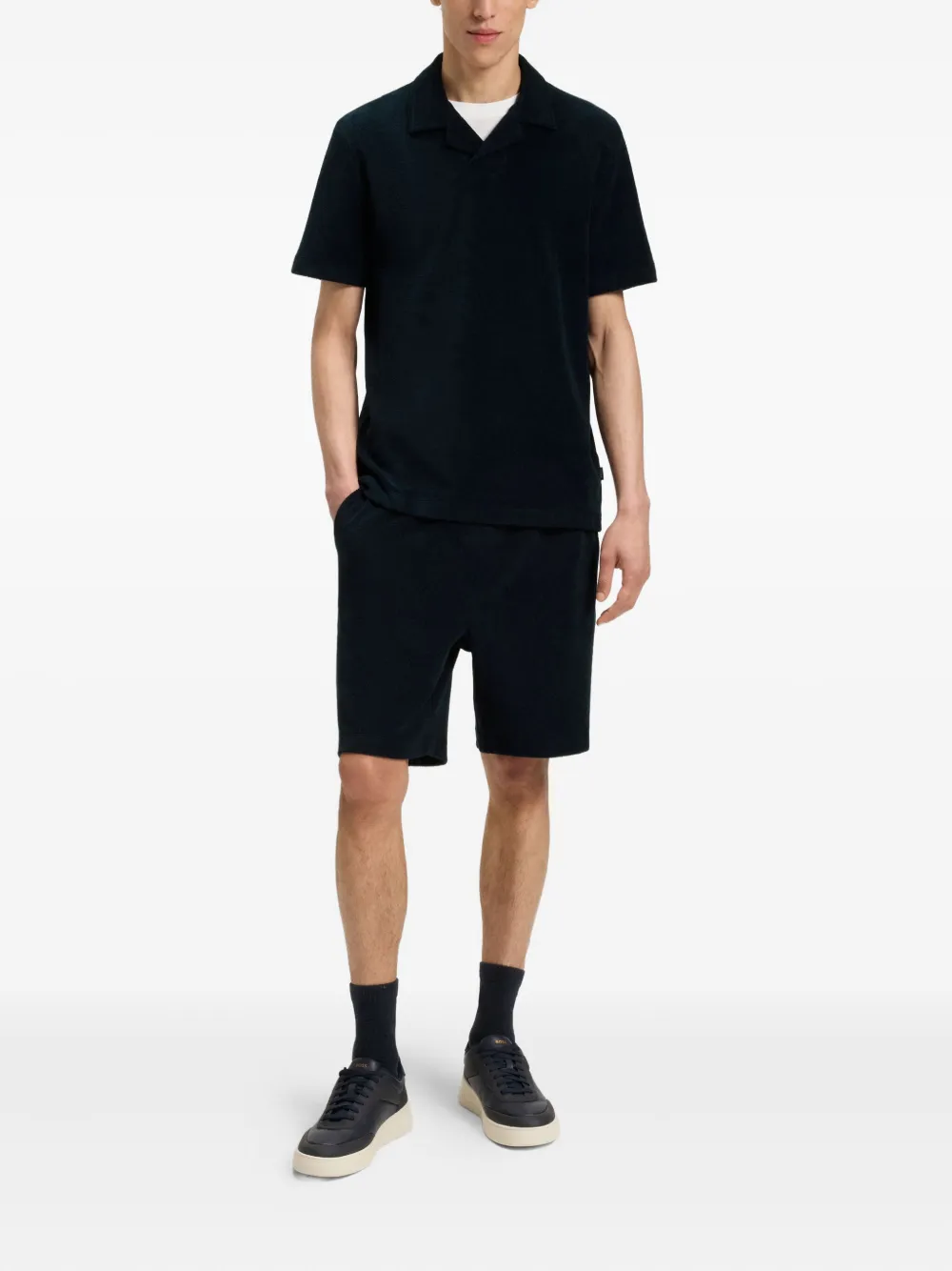 BOSS Bermuda de algodão com ajuste no cós | Calça esportiva | Image 2