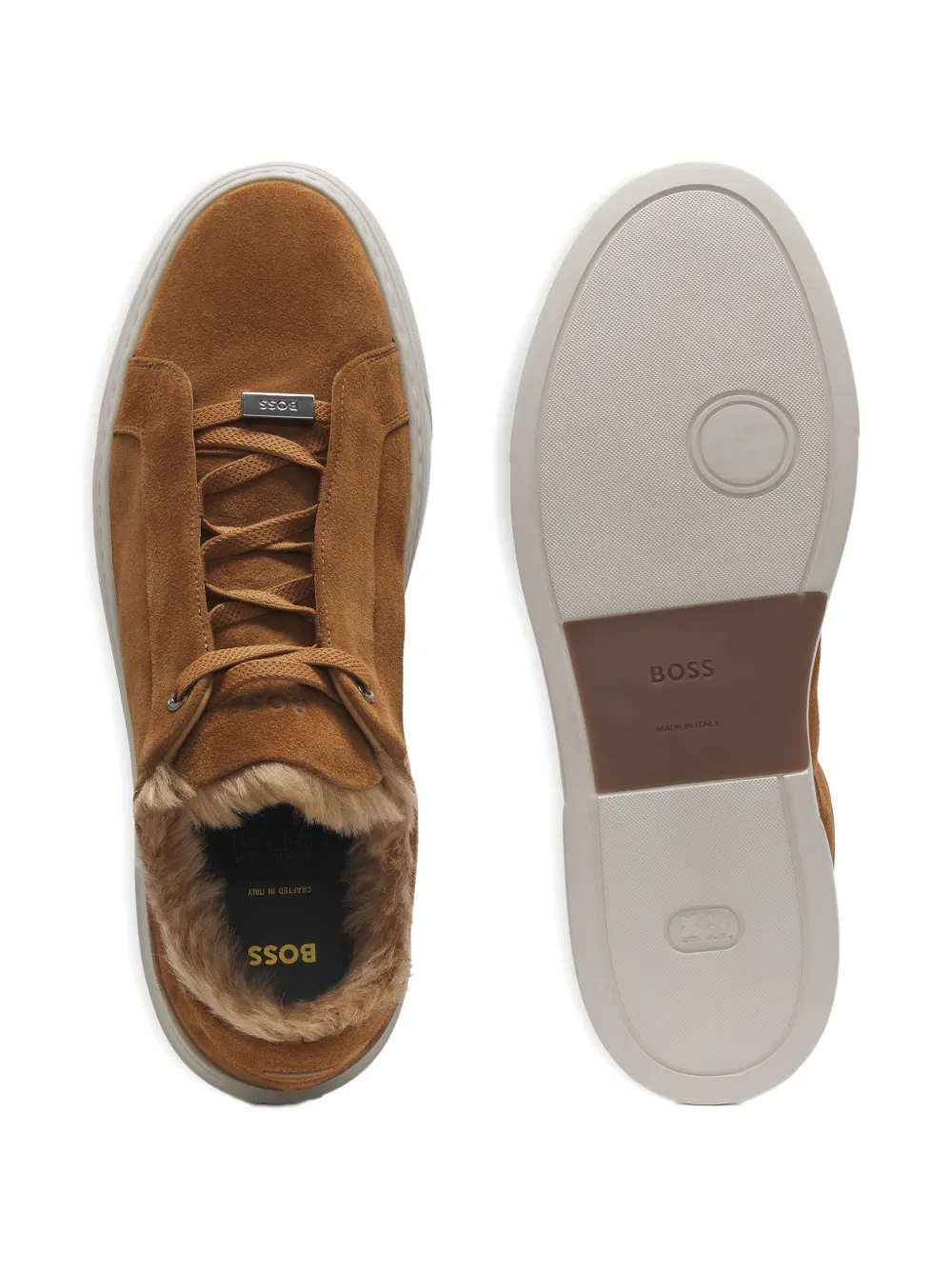 BOSS Sneakers met voering Bruin