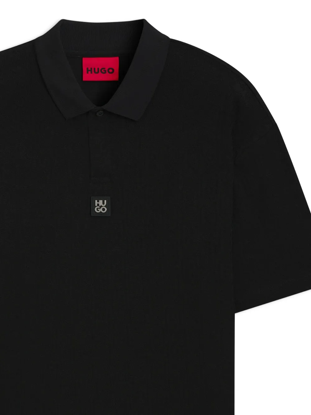 HUGO Poloshirt met logoplakkaat Zwart