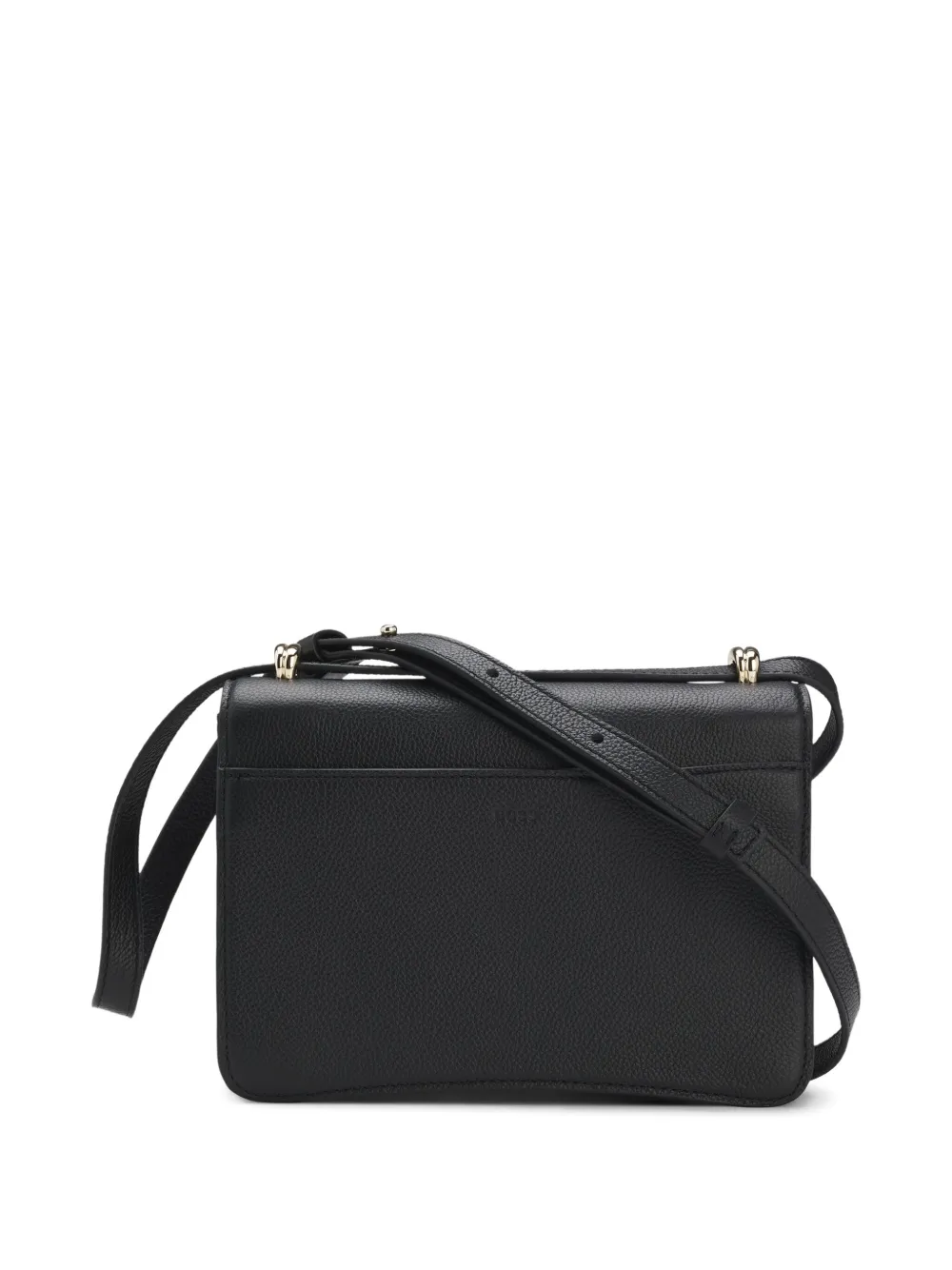 BOSS Leren crossbodytas met logoplakkaat Zwart