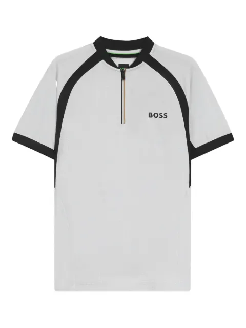 BOSS playera tipo polo con paneles y medio cierre
