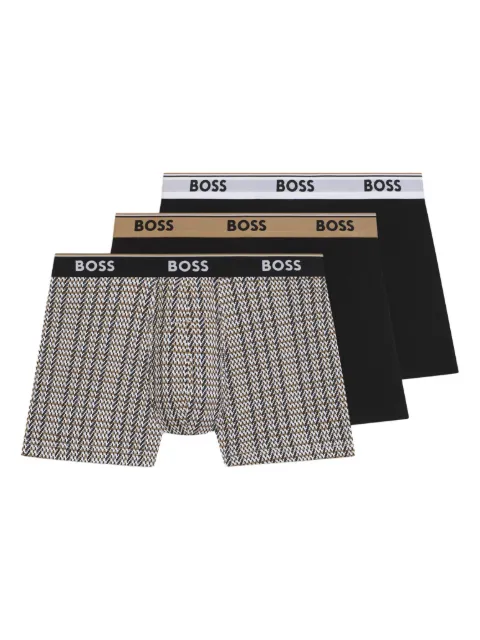 BOSS logo-detail herringbone boxers (pack of three)