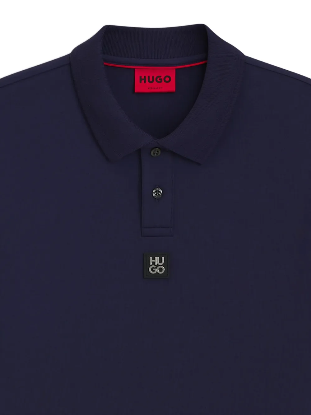 HUGO Poloshirt met logoplakkaat - Blauw