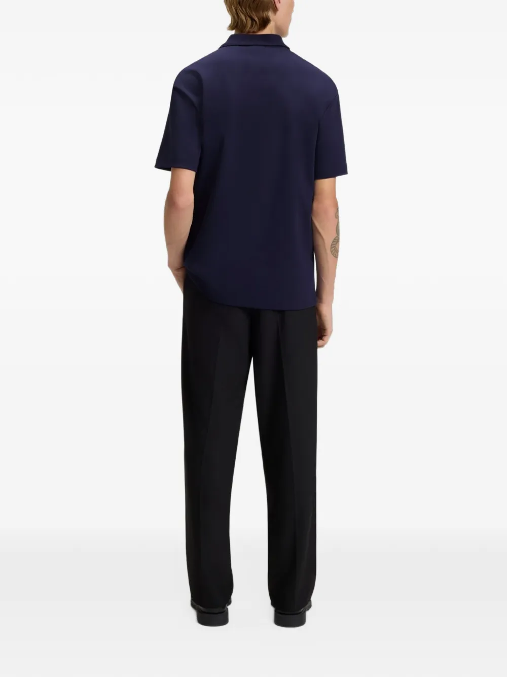 HUGO Poloshirt met logoplakkaat Blauw