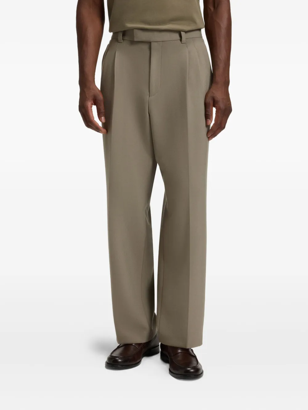 BOSS Geplooide broek Beige