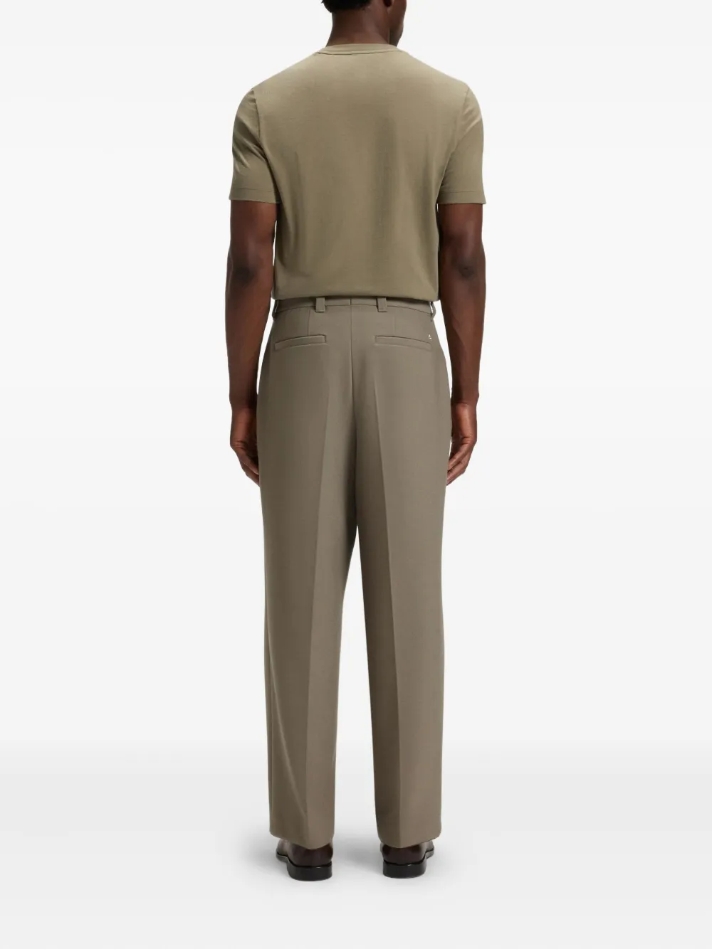 BOSS Geplooide broek Beige