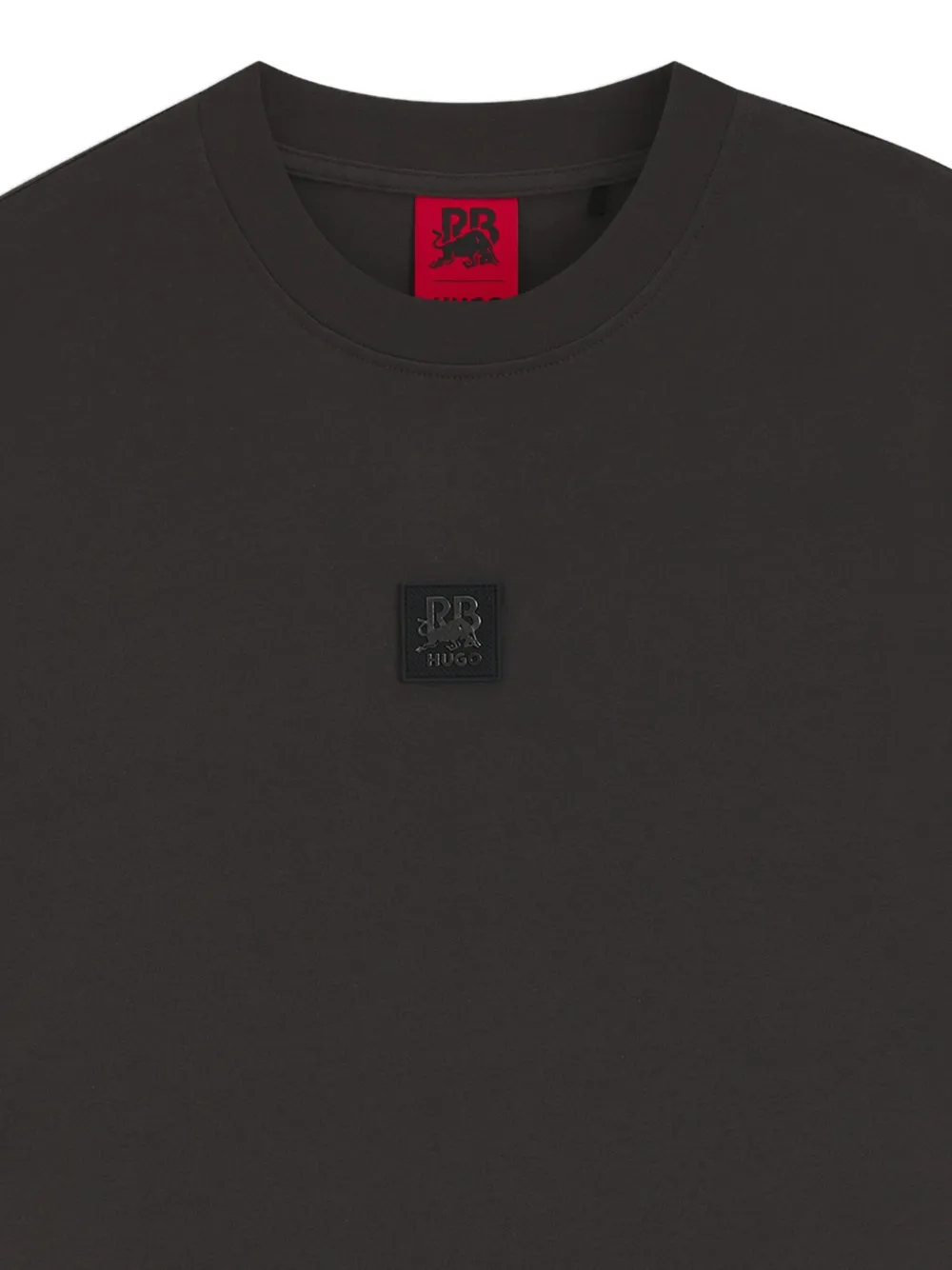 HUGO T-shirt met logoplakkaat - Grijs