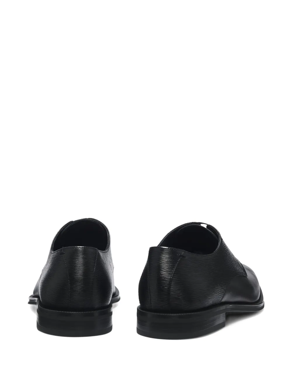 BOSS textured leather derby shoes Black