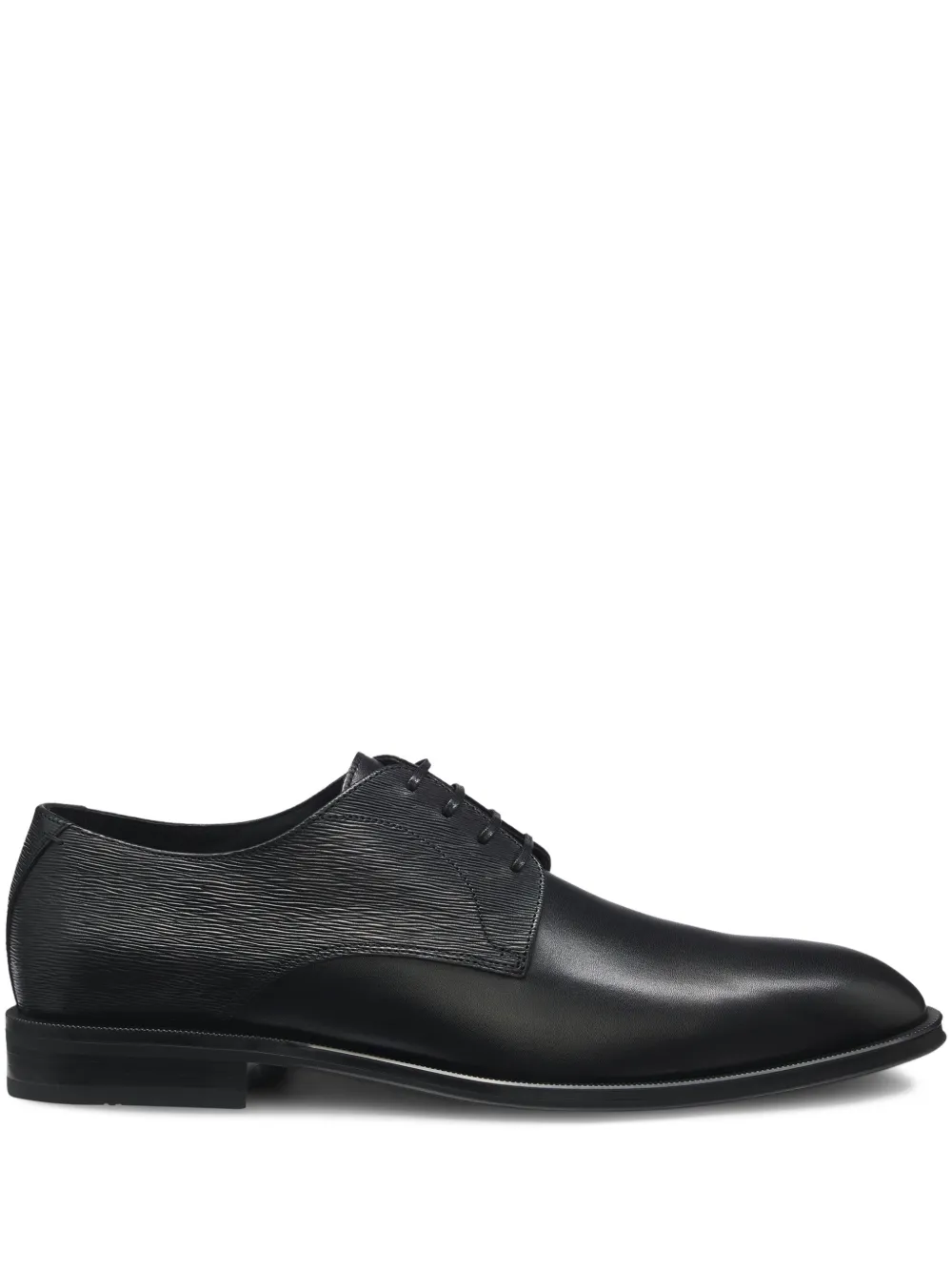 BOSS textured leather derby shoes Black