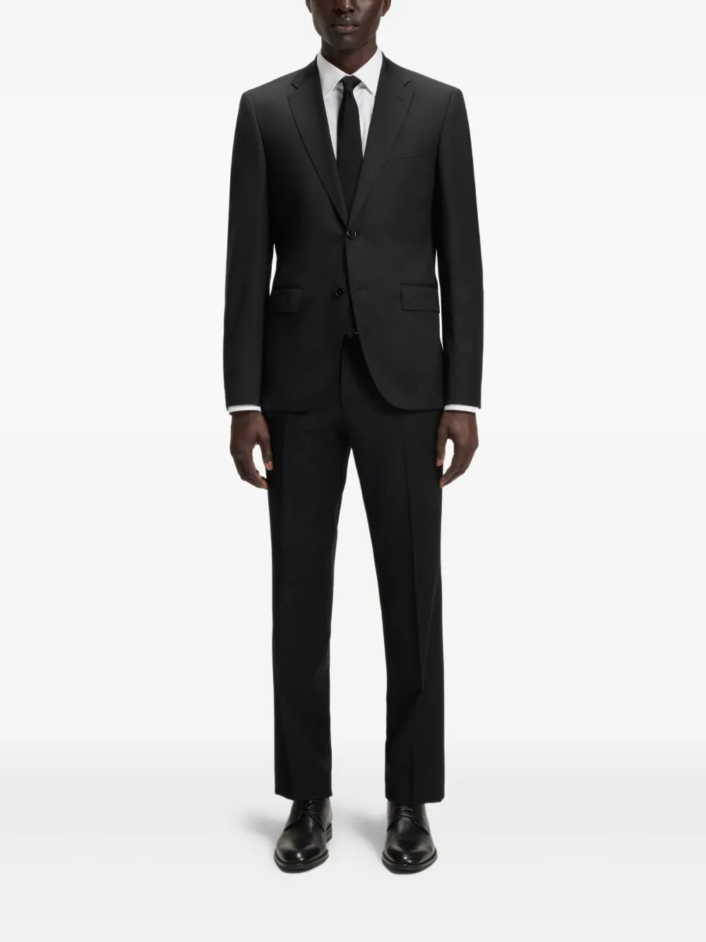 BOSS textured leather derby shoes Black