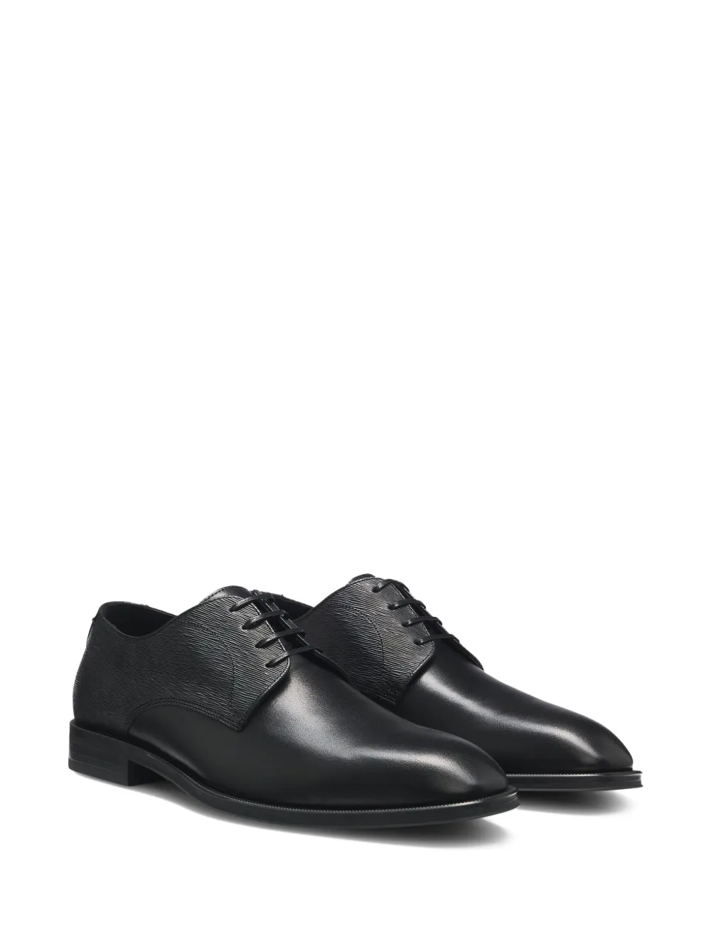BOSS textured leather derby shoes Black