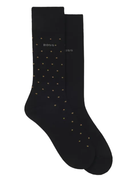 BOSS polka-dot viscose socks (pack of two)