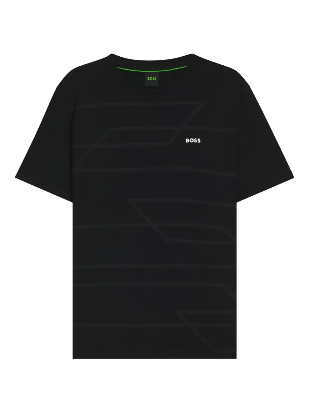 BOSS T-shirt met geometrische print en korte mouwen Zwart