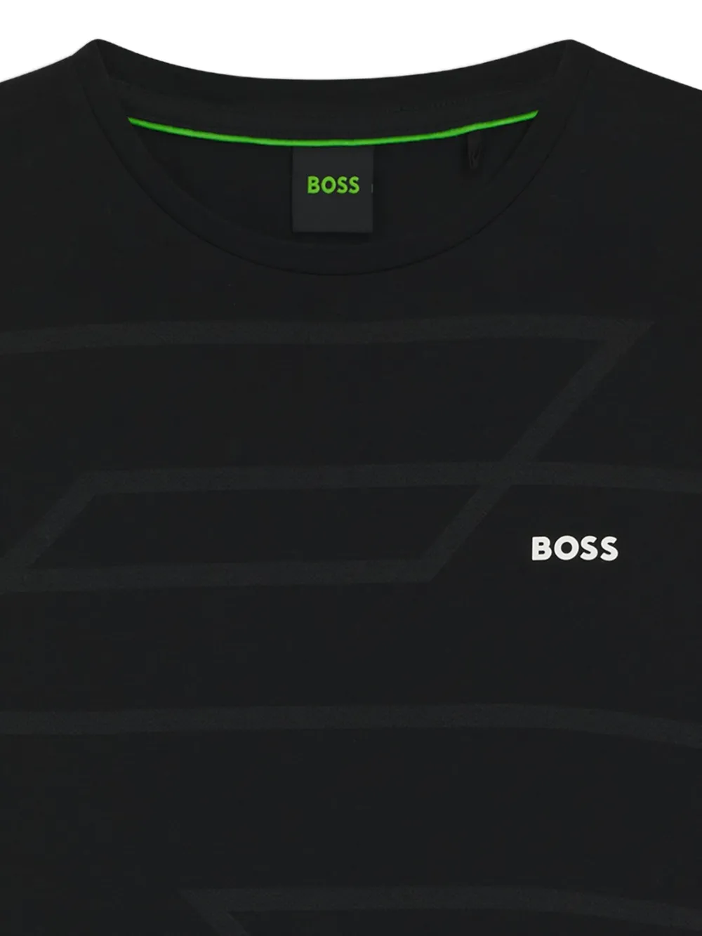 BOSS T-shirt met geometrische print en korte mouwen - Zwart