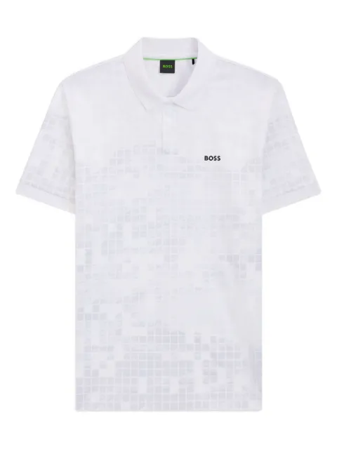 BOSS geometric-pattern polo shirt