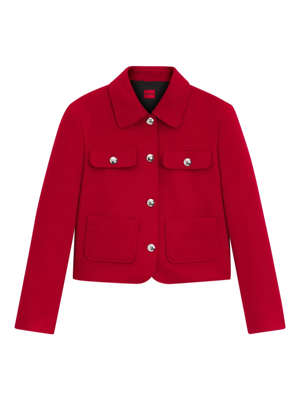 Hugo Boss Flap-pockets Buttoned Jacket In Red