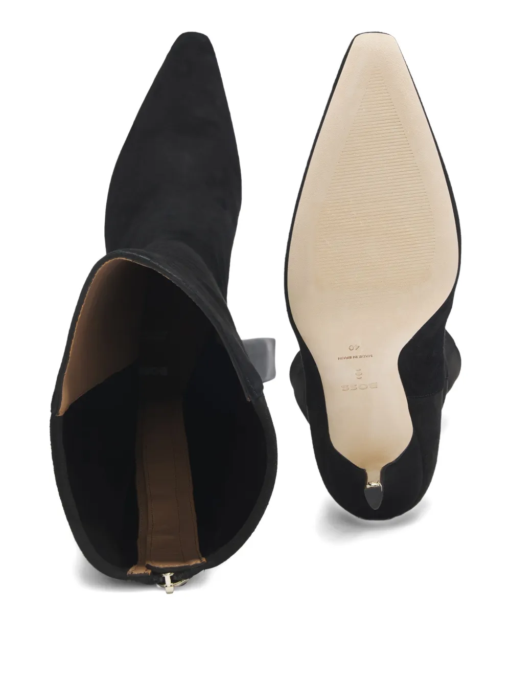 BOSS Stiletto overknee laarzen met puntige neus Zwart