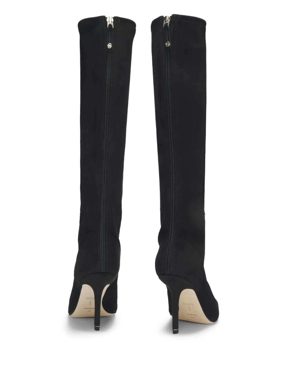 BOSS Stiletto overknee laarzen met puntige neus Zwart