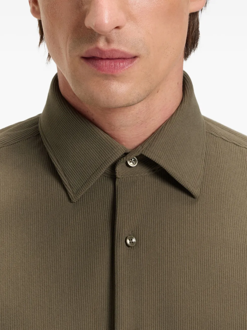 BOSS Geribbelde overhemd Bruin