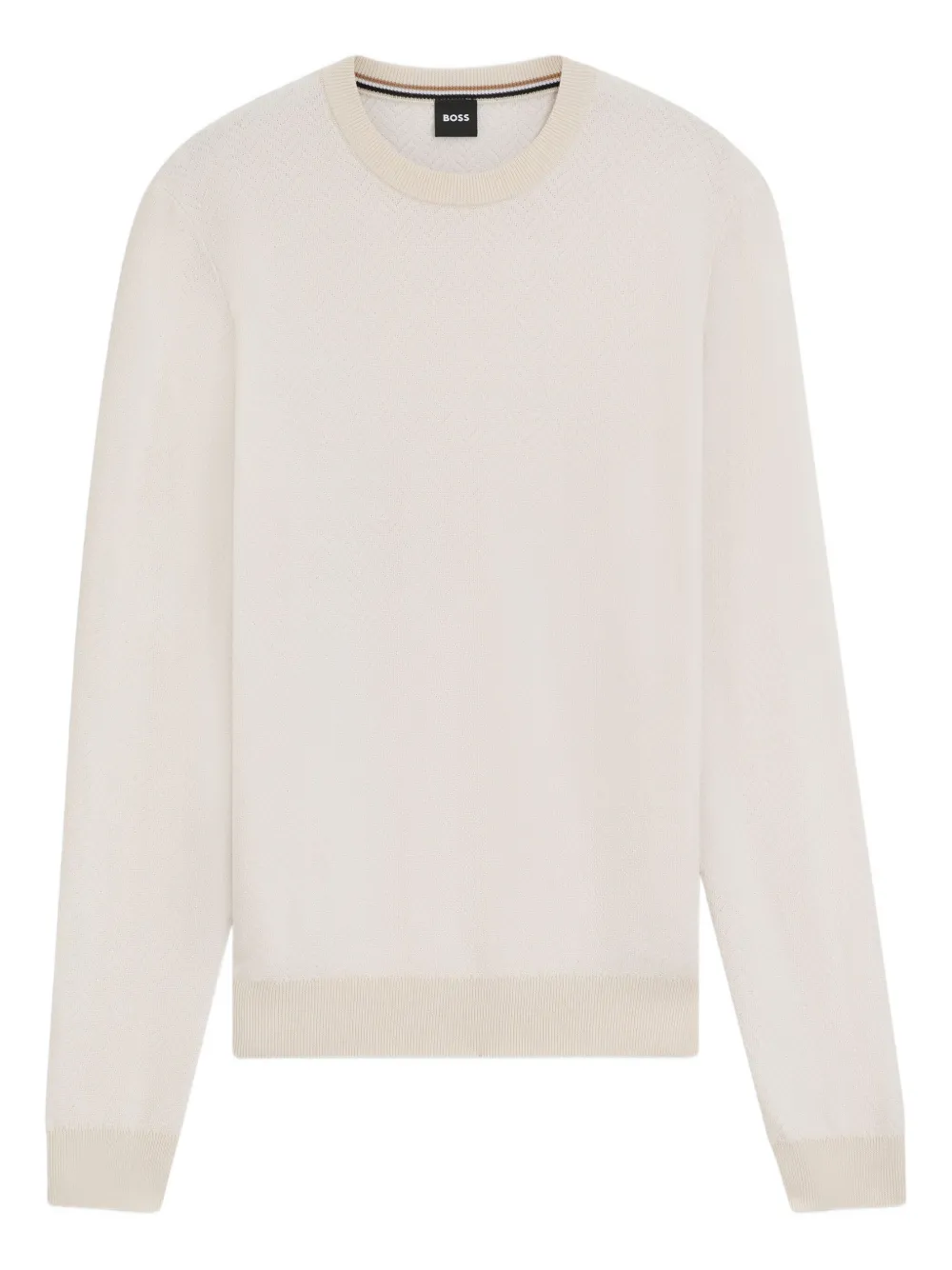BOSS pull à motif chevron | tons neutres | Image 1