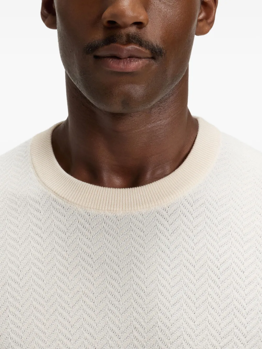 BOSS Trui met visgraatpatroon Beige