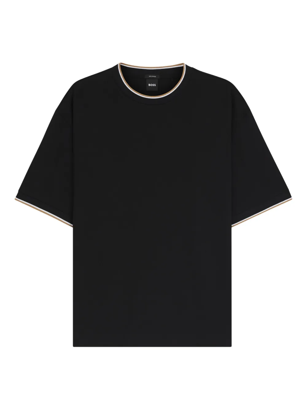 BOSS playera con ribete de canalé | negro | Image 1