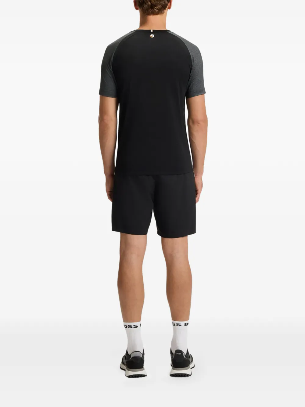 BOSS T-shirt met raglan mouwen en vlakken Zwart
