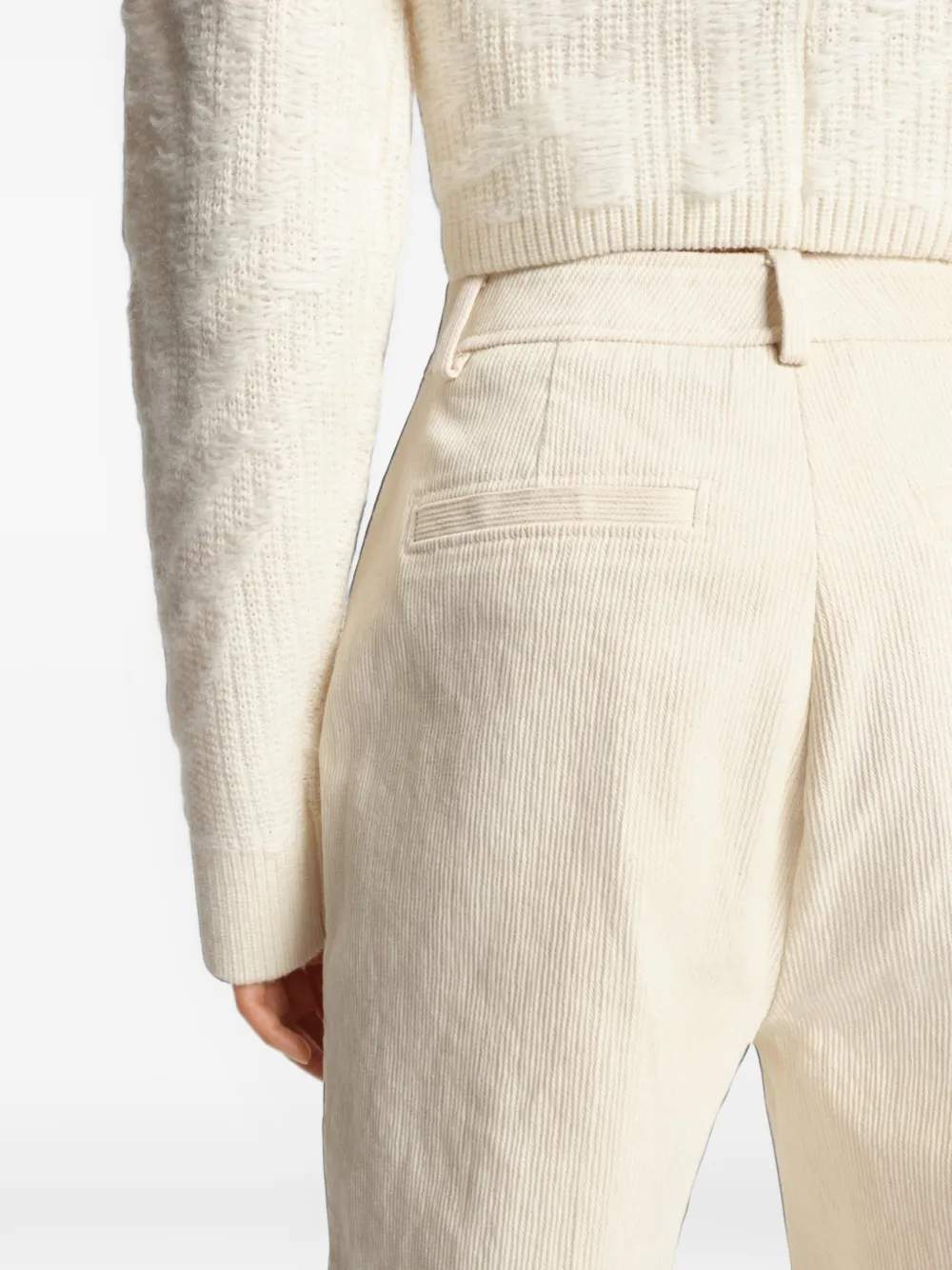 BOSS Geribbelde broek Beige