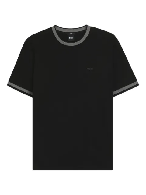 BOSS contrast-collar cotton T-shirt