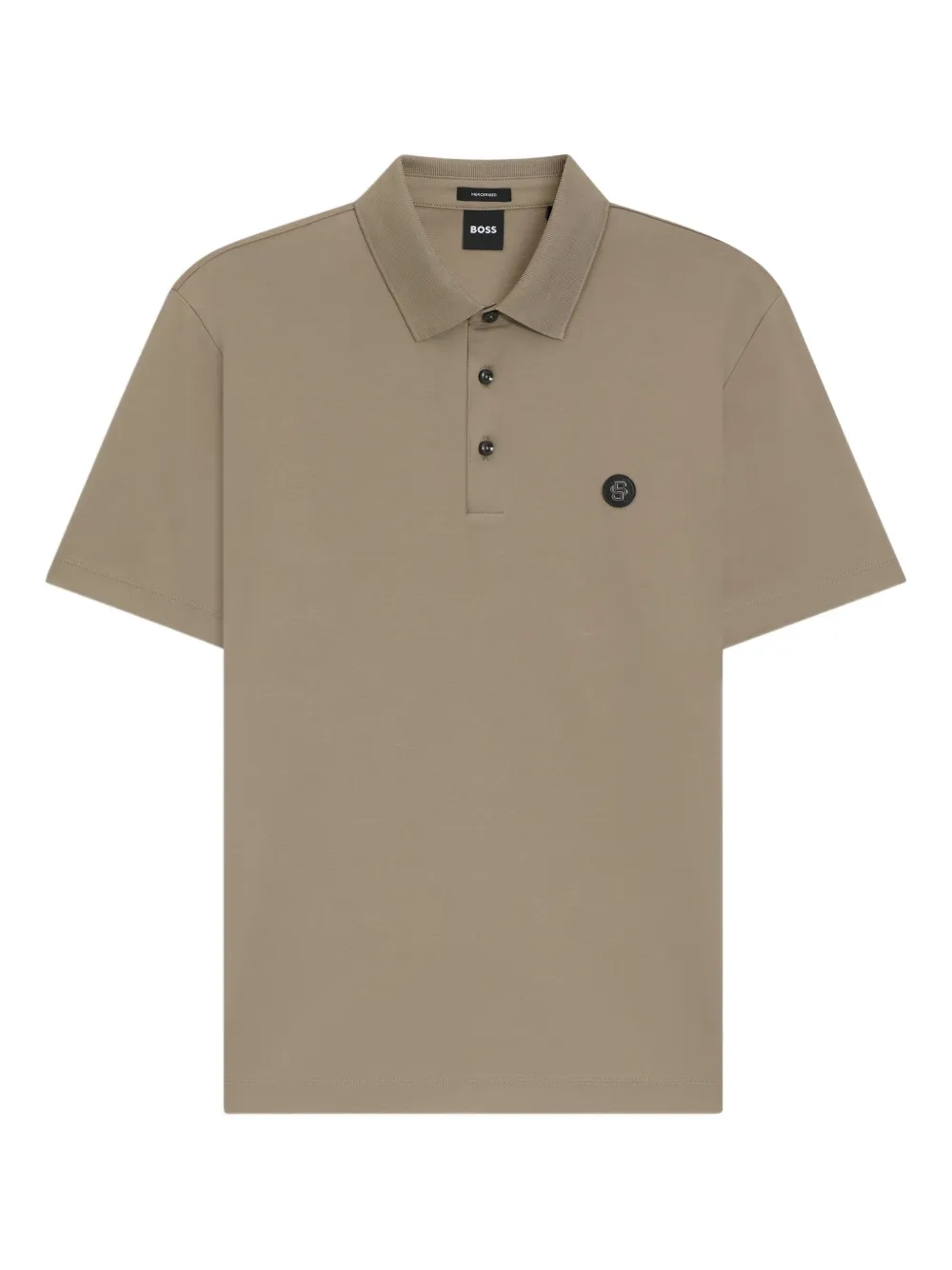 BOSS logo-plaque polo shirt – Neutrals BOSS logo-plaque polo shirt – Neutrals