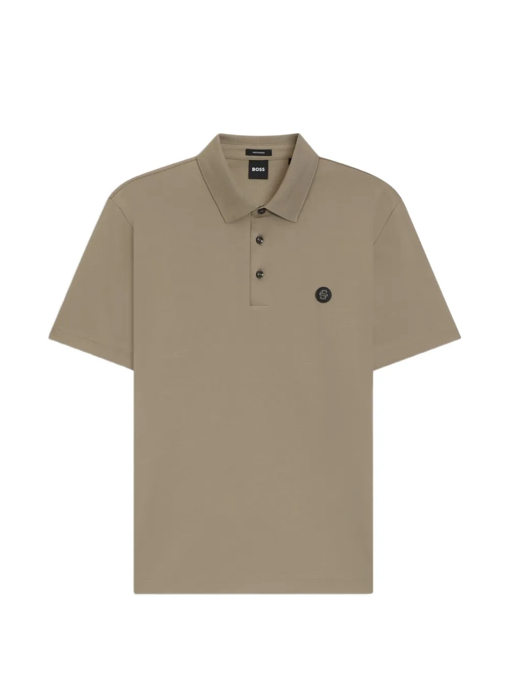 BOSS Polo con placca logo - Toni neutri