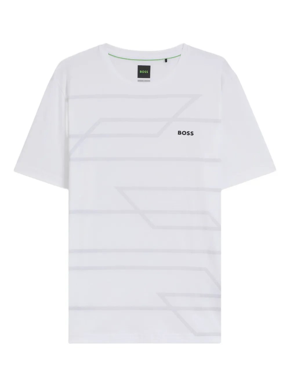 BOSS T-Shirt mit geometrischem Print - Weiß