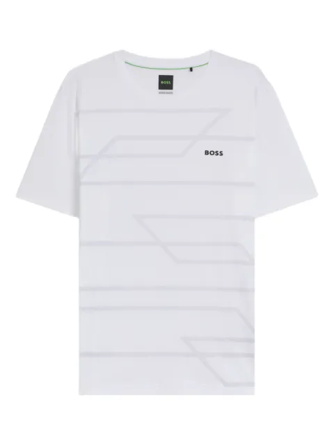 BOSS geometric-print logo-detail T-shirt