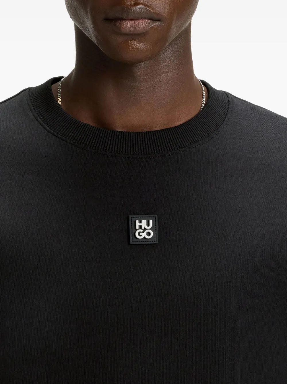 Hugo Boss Logo-patch Sweatshirt In Black