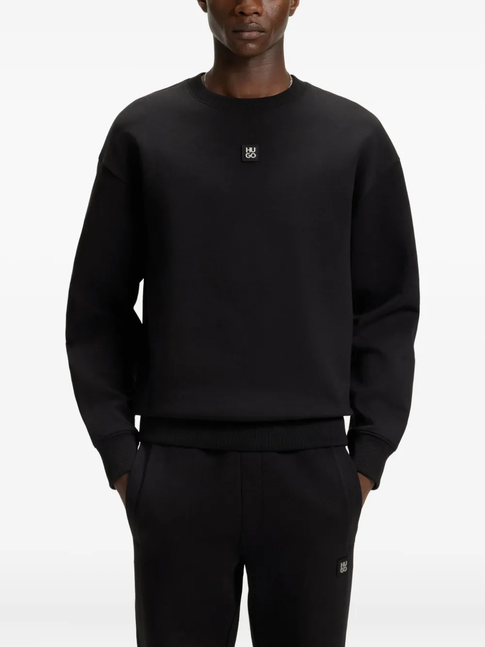 Hugo Boss Logo-patch Sweatshirt In Black