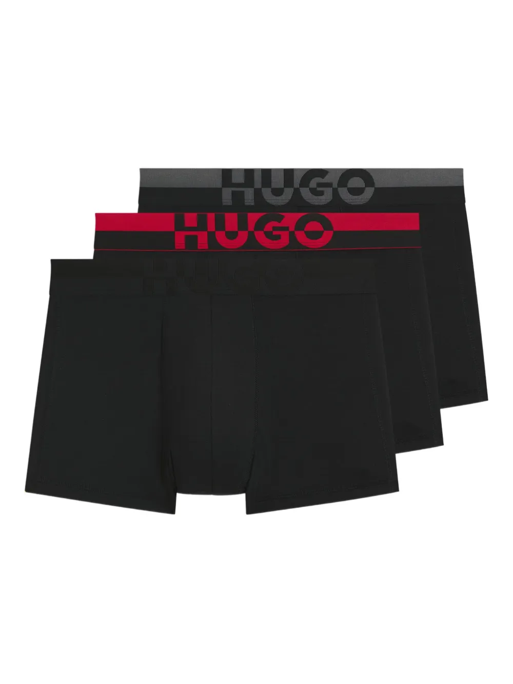 HUGO logo-waistband boxers (pack of three) | Black | Image 1