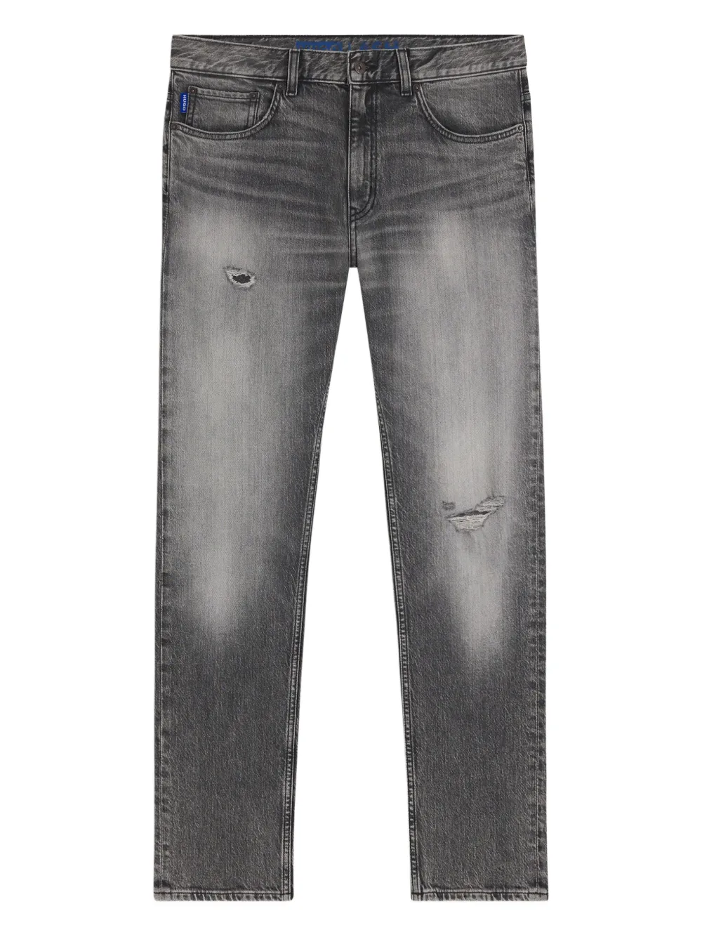 HUGO Calça jeans com patch destroyed | Cinza | Image 1
