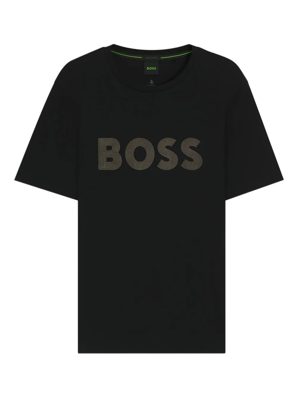 BOSS logo细节棉T恤 | 黑色 | Image 1