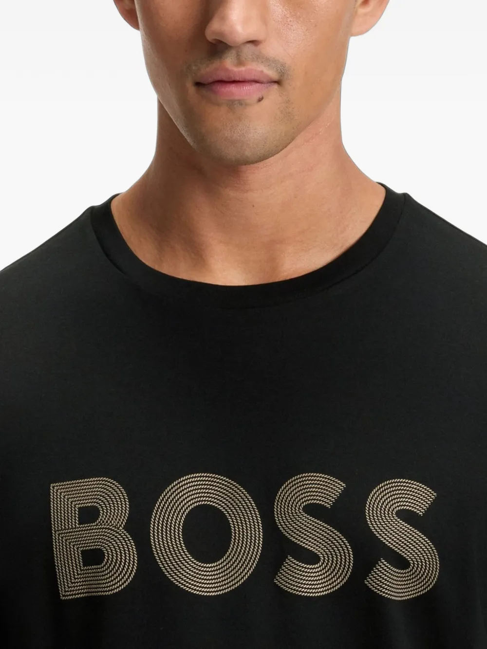 BOSS T-shirt met logodetail Zwart