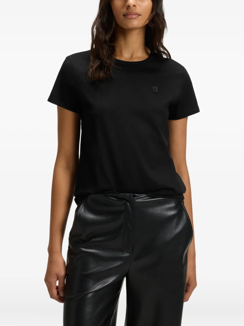 BOSS T-shirt met geborduurd logo Zwart