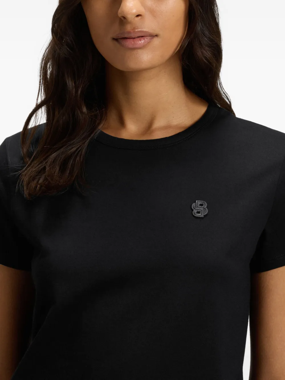 BOSS T-shirt met geborduurd logo Zwart
