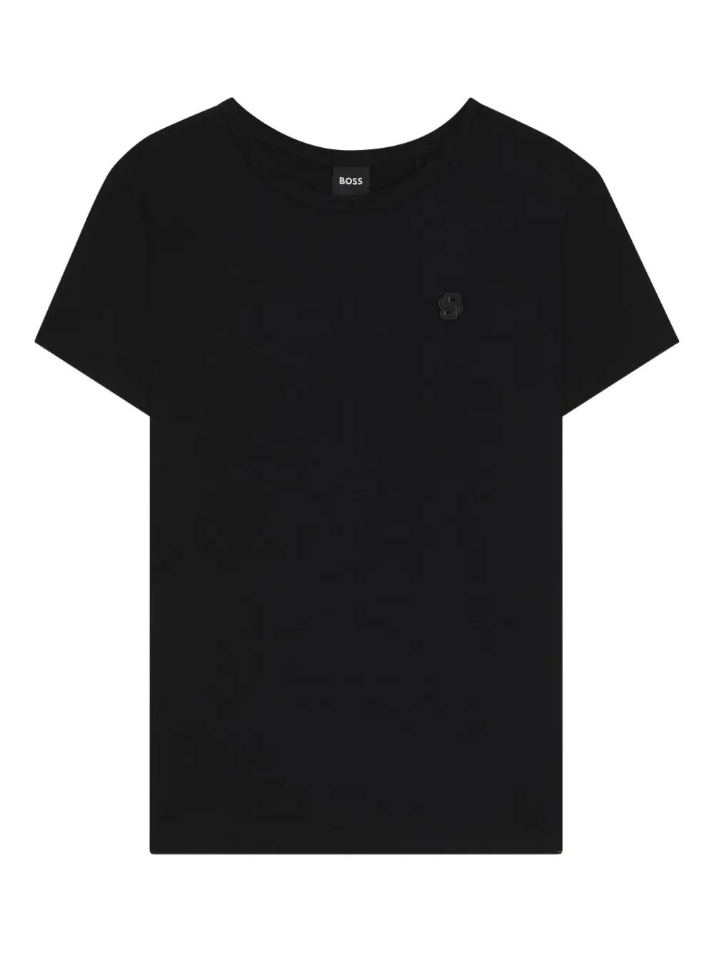 BOSS logo-embroidered cotton T-shirt | Black | Image 1
