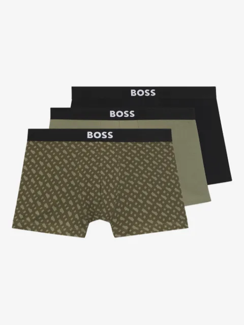 BOSS set de tres bóxeres con motivo geométrico