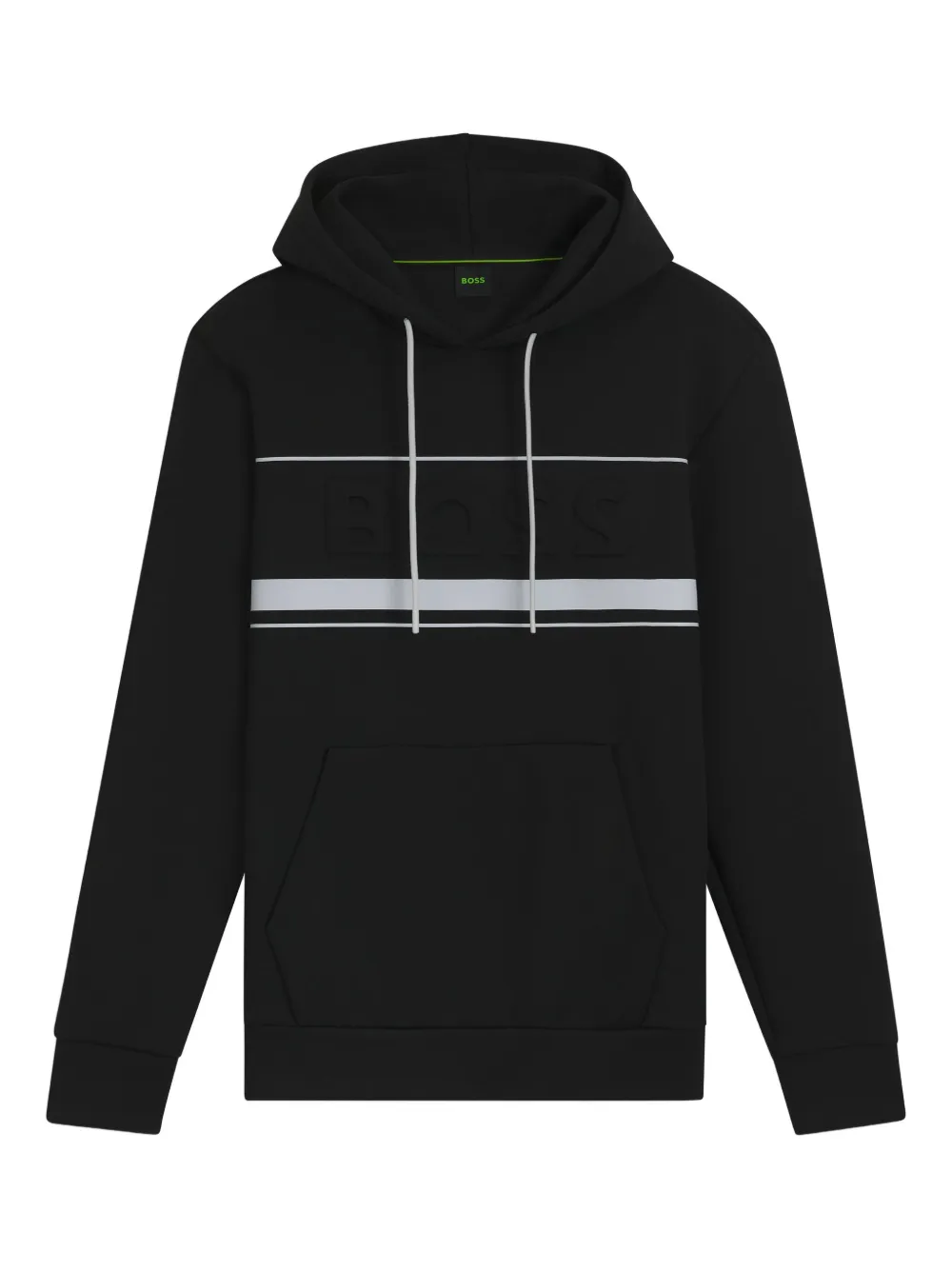 BOSS Hoodie met logo-reliëf Zwart