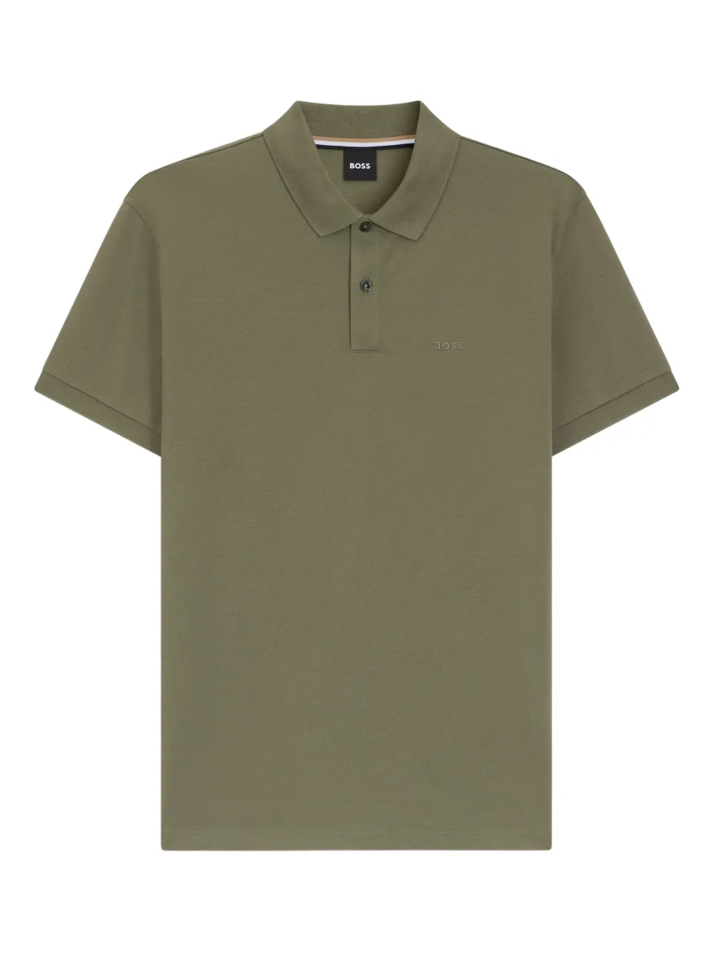 BOSS logo-embroidered cotton polo shirt | Green | Image 1