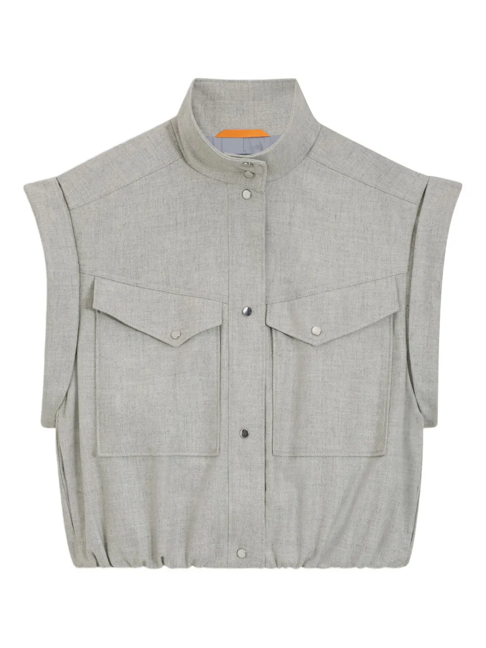 Hugo Boss Pocket-detail Sleeveless Gilet In Gray
