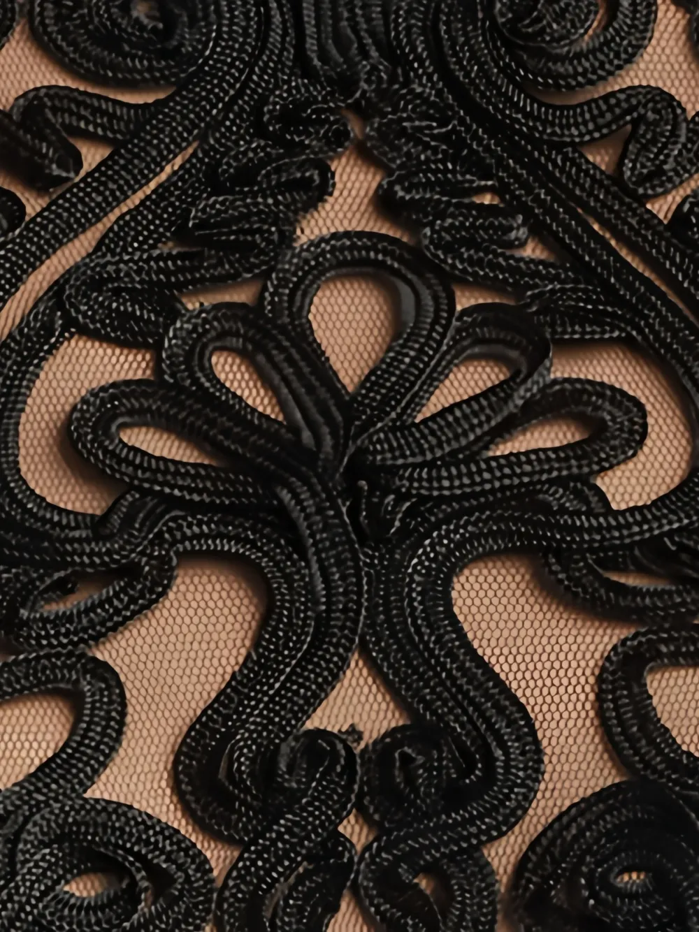 Tadashi Shoji Nayana Embroidered Crepe Gown In Black