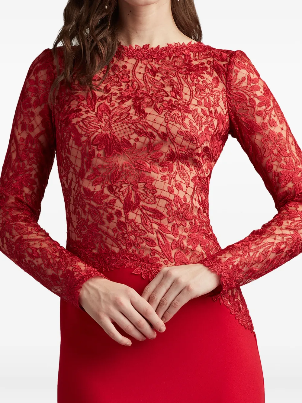 Tadashi Shoji Jurk met kanten vlakken Rood