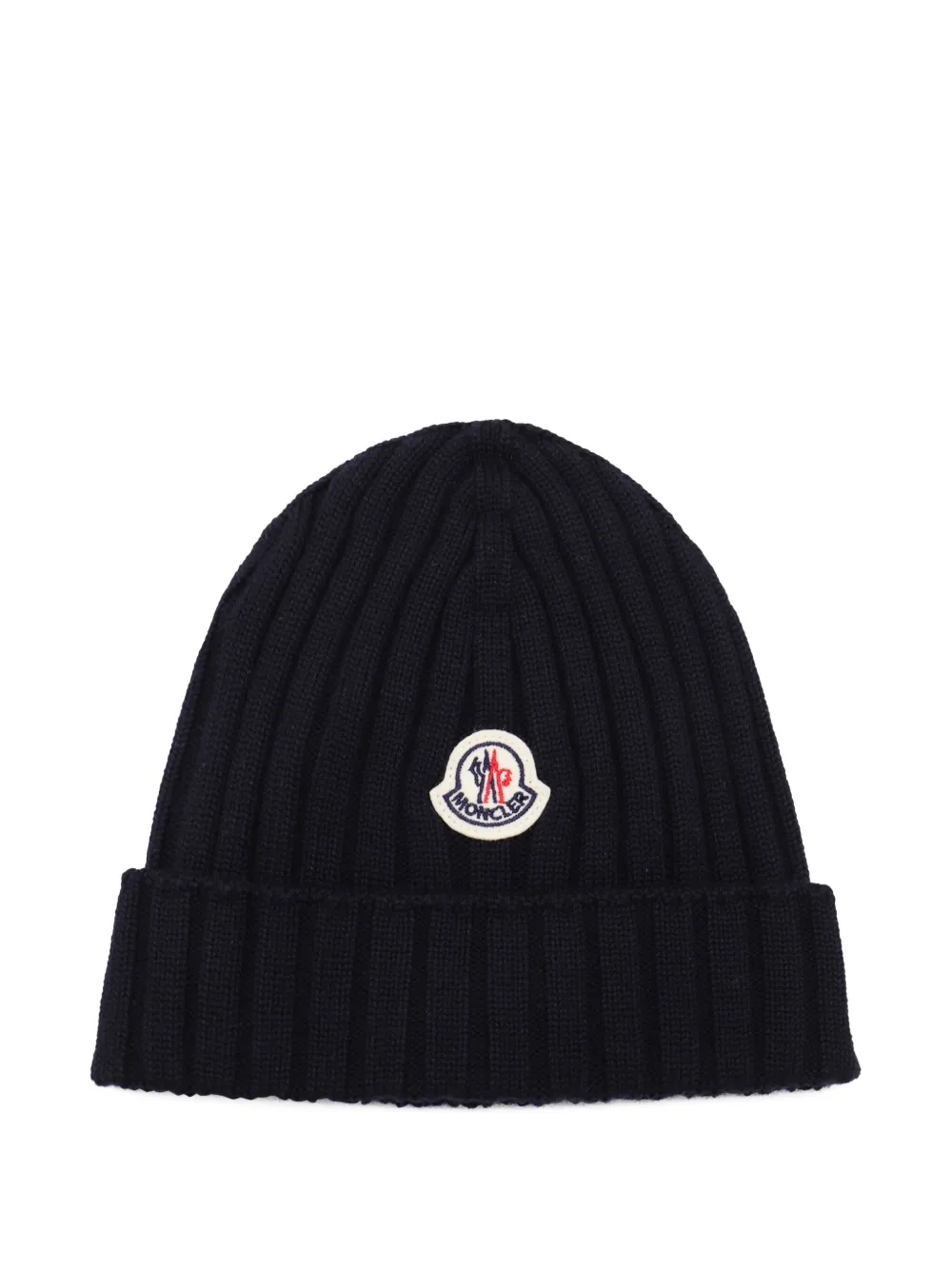 Moncler Enfant ribbed-knit beanie hat Blauw