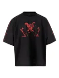 44 LABEL GROUP mesh-panel graphic T-shirt - Black